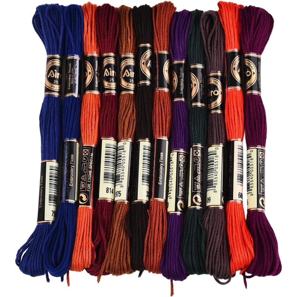 Embroidery Yarn - 12 Skeins 6 Strands Hand Variegated