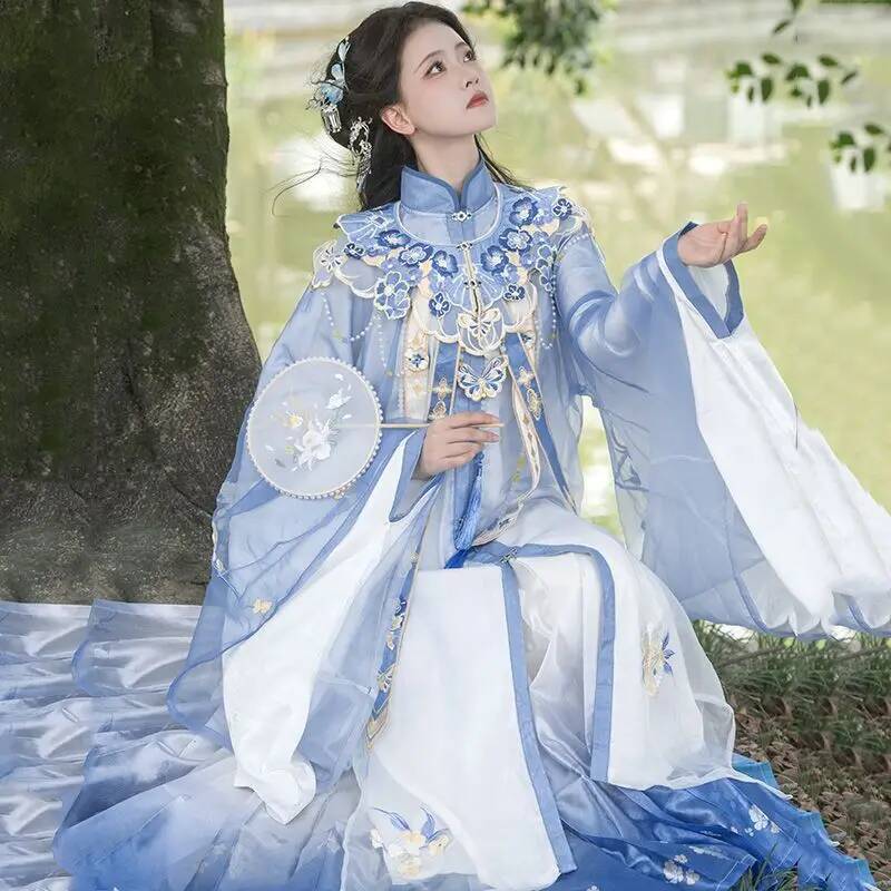 Embroidery Skirt - Bimonthly[Lan Jin Luo]New Hanfu Women's Ming