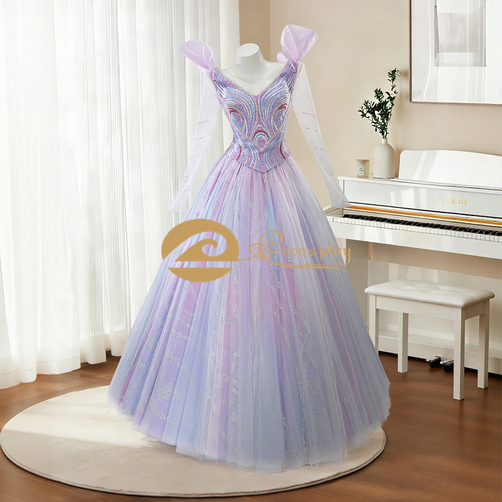 Embroidery Skirt - Glinda Cosplay Costume Purple Blue Embroidery