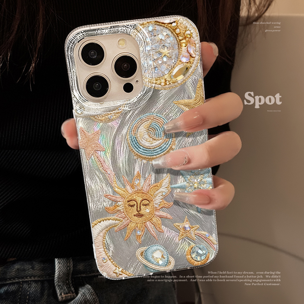 Embroidery X Pattern - Luxury Embroidery Pattern Phone Case For