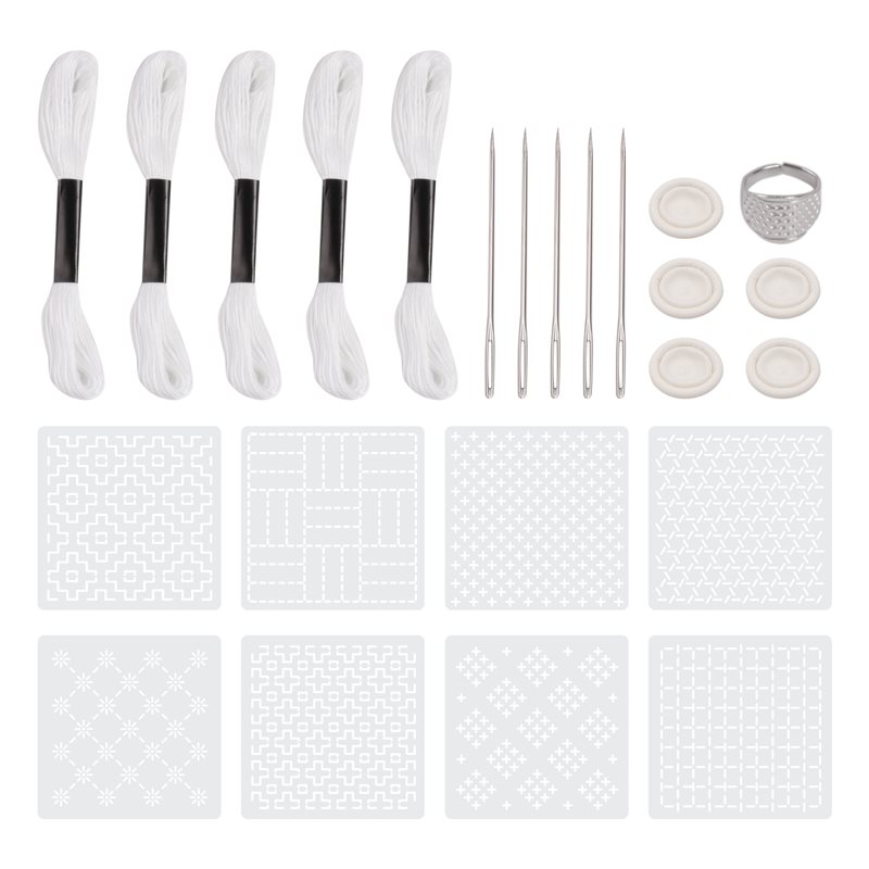 Embroidery X Pattern - 2025 Trend Sashiko-Stencil Kit 4.7 X