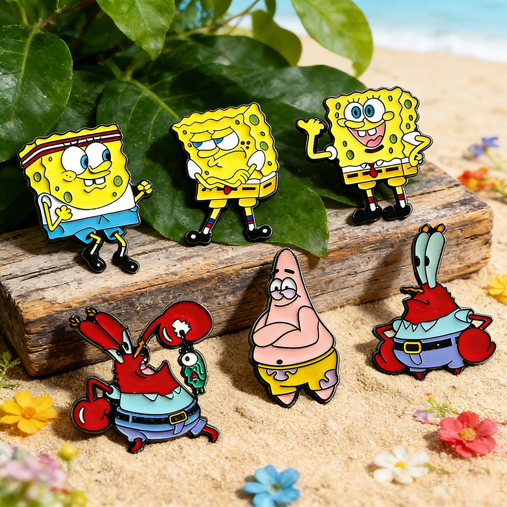 Embroidery Reddit - 6 Pcs SpongeBob SquarePants Anime Cartoon