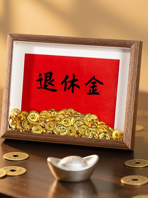 Frame Display Wood - Creative DIY Gold Coin Photo Frame