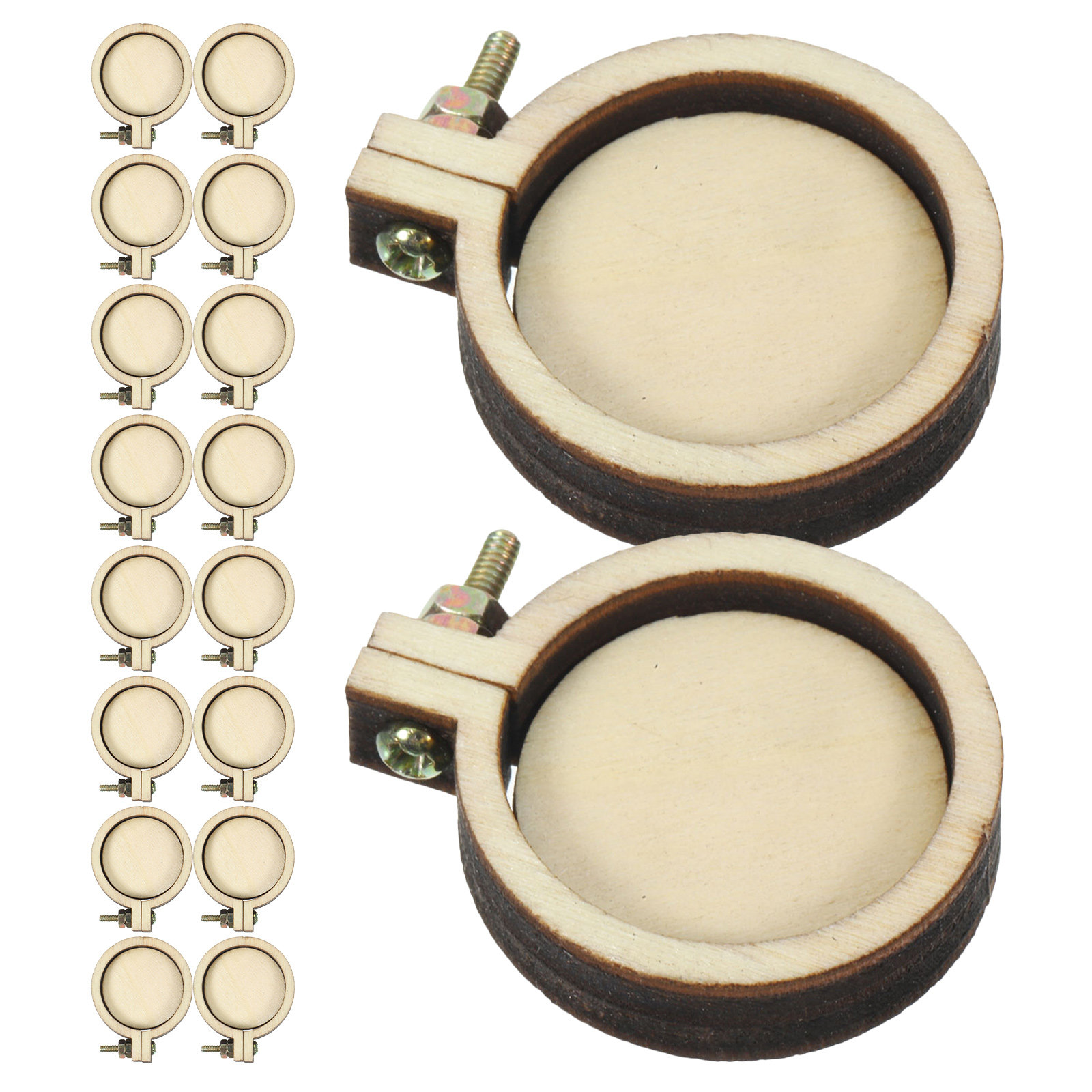 Frame Display Wood - 18Pcs Mini Wood Embroidery Hoop Pendant