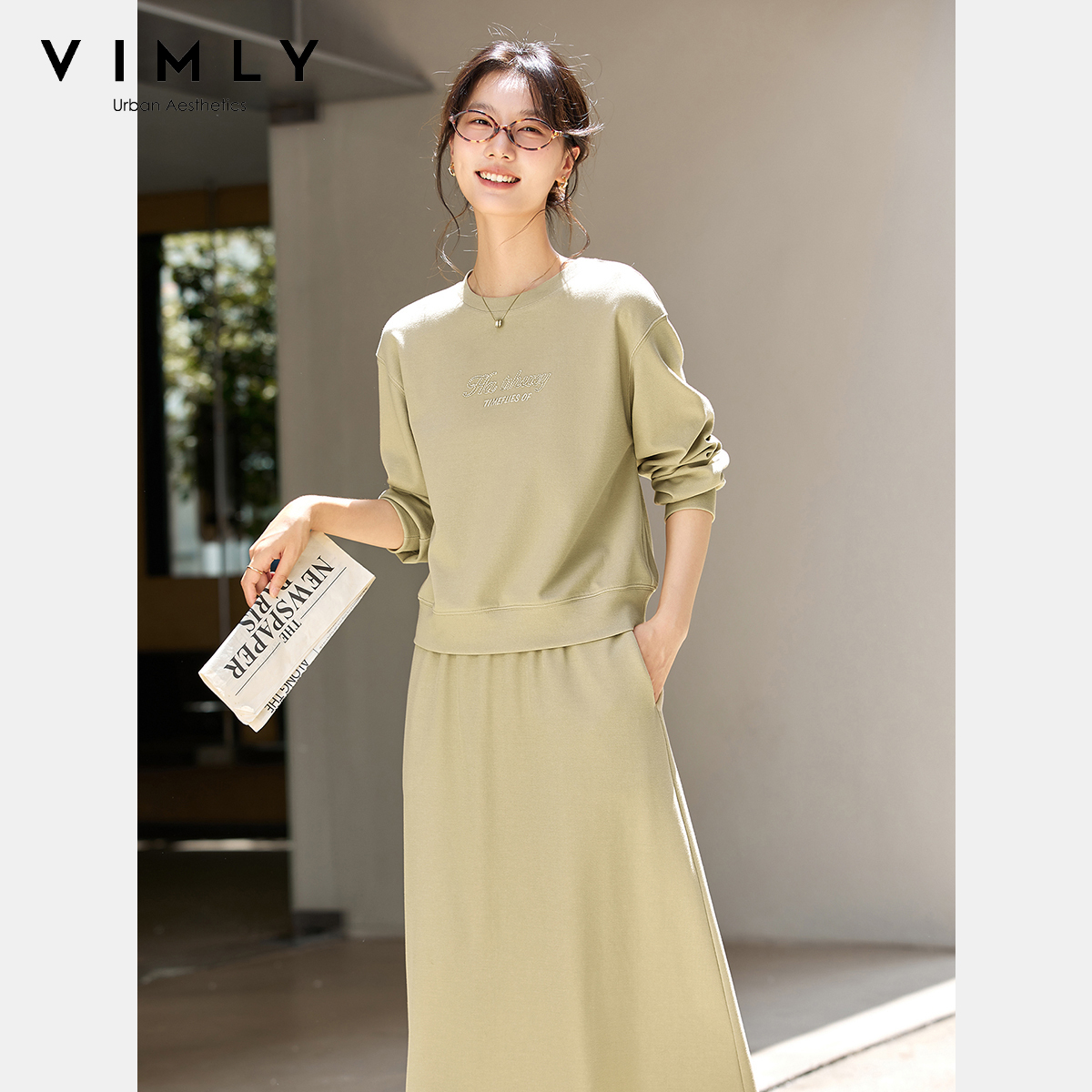 Embroidery Class - VIMLY 2 Piece Skirt Sets Woman