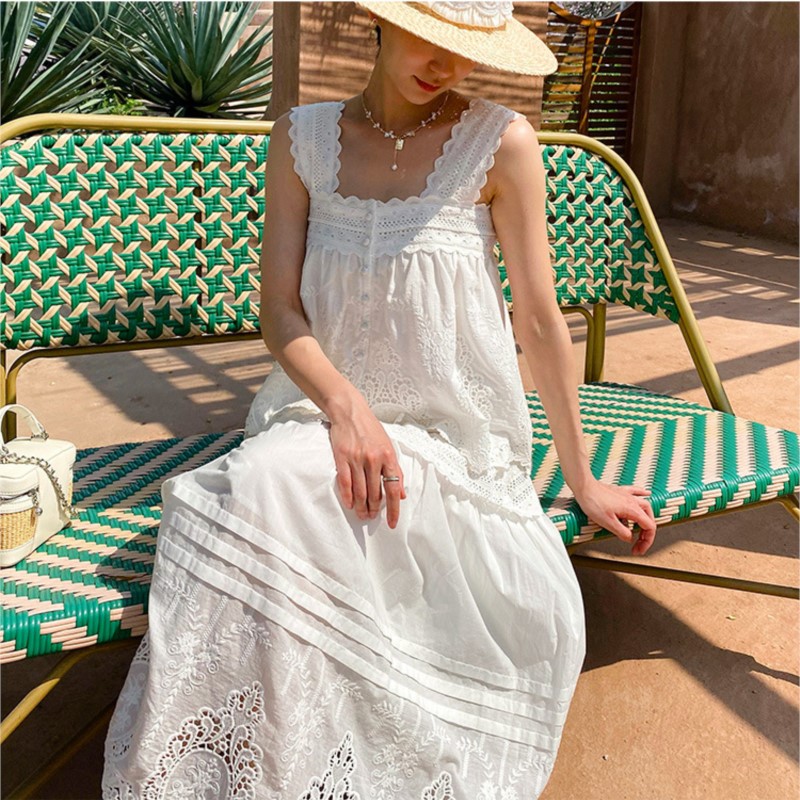 Bohemian White Square-neck Ves – Embroidery Class recenzja i cena