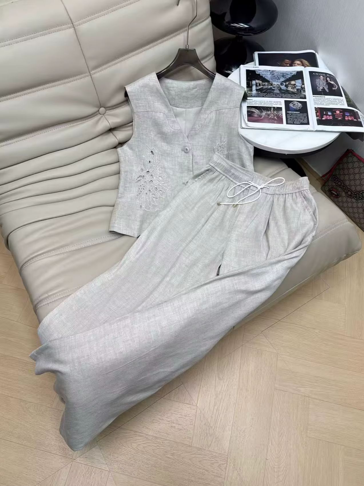 Elegant linen embroidered slee – Embroidery Vest recenzja i cena