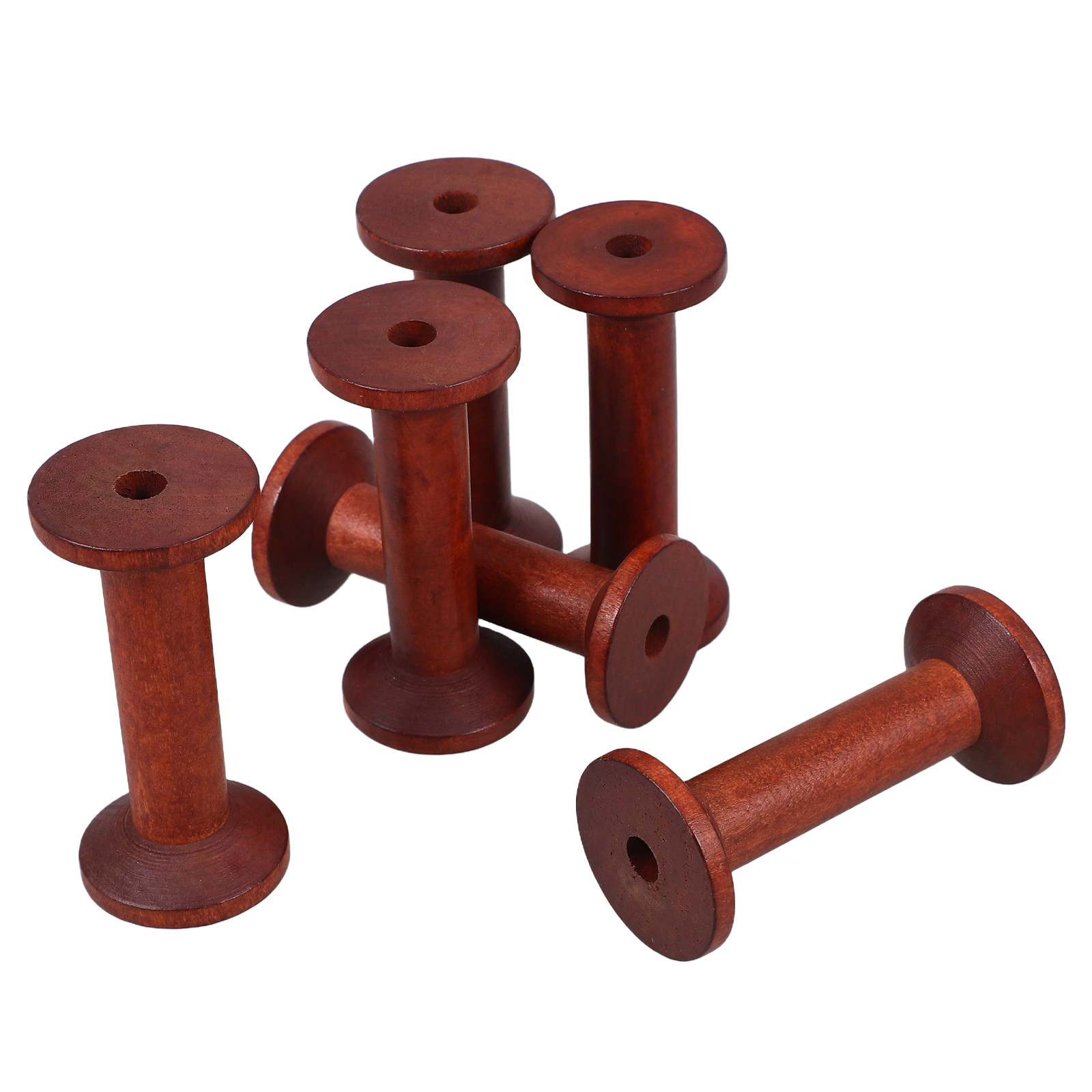 6Pcs Smooth Wood Thread Spools – Embroidery Yarn recenzja i cena