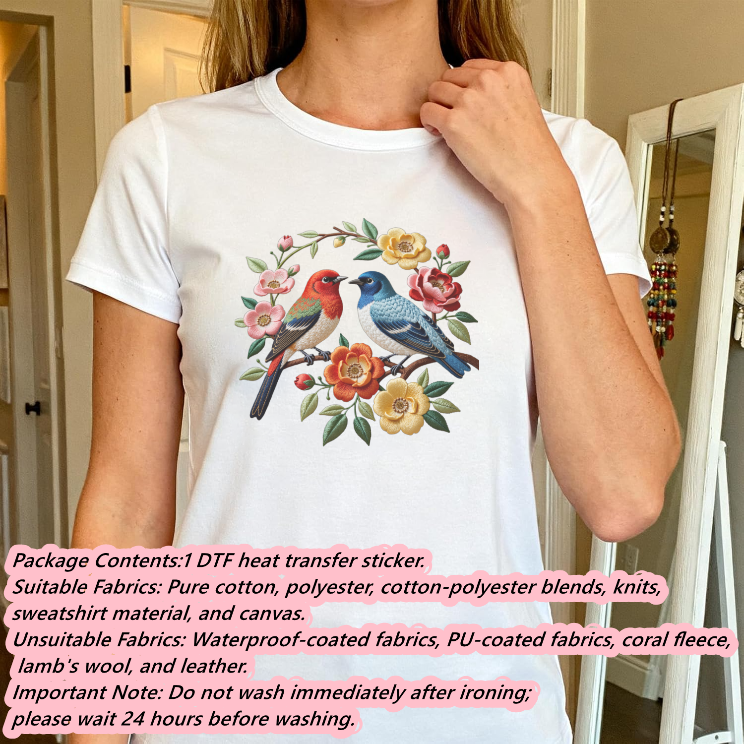 1 Piece of Bird Pattern Clothi – Embroidery Class recenzja i cena