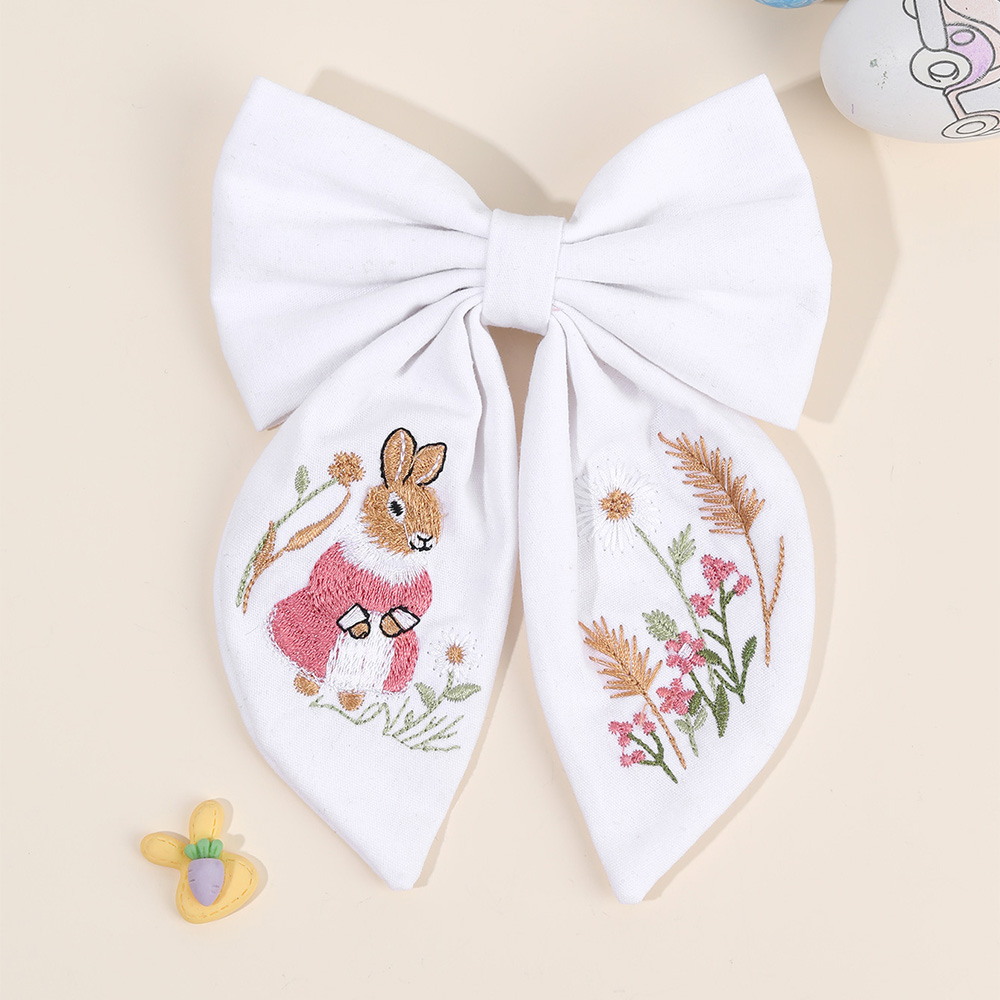 Rabbit Embroidery Bow Hair Cli – Embroidery Rabbit recenzja i cena