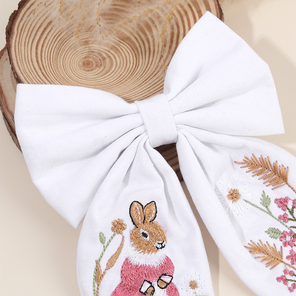 Rabbit Embroidery Bow Hair Cli – Embroidery Rabbit recenzja i cena