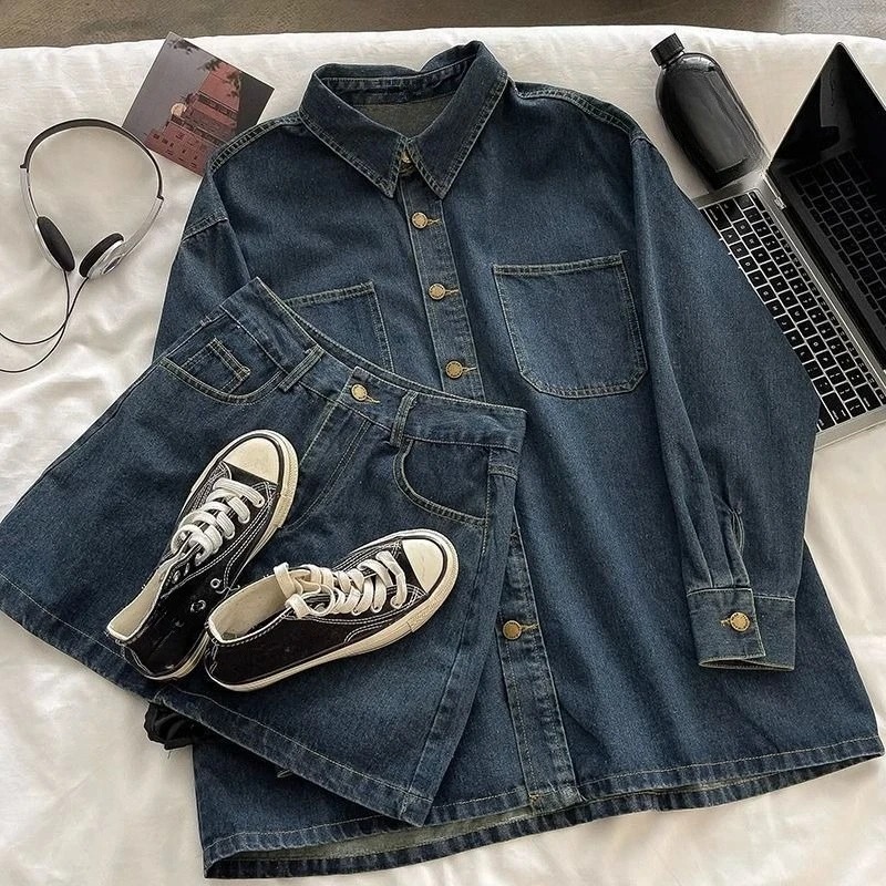 Y2K Denim Skirt Set: Vintage J – Embroidery A recenzja i cena