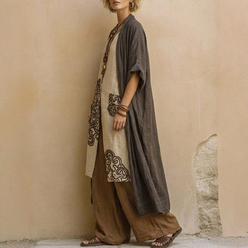 Boho Open Front Kimono Geometr – Embroidery Class recenzja i cena
