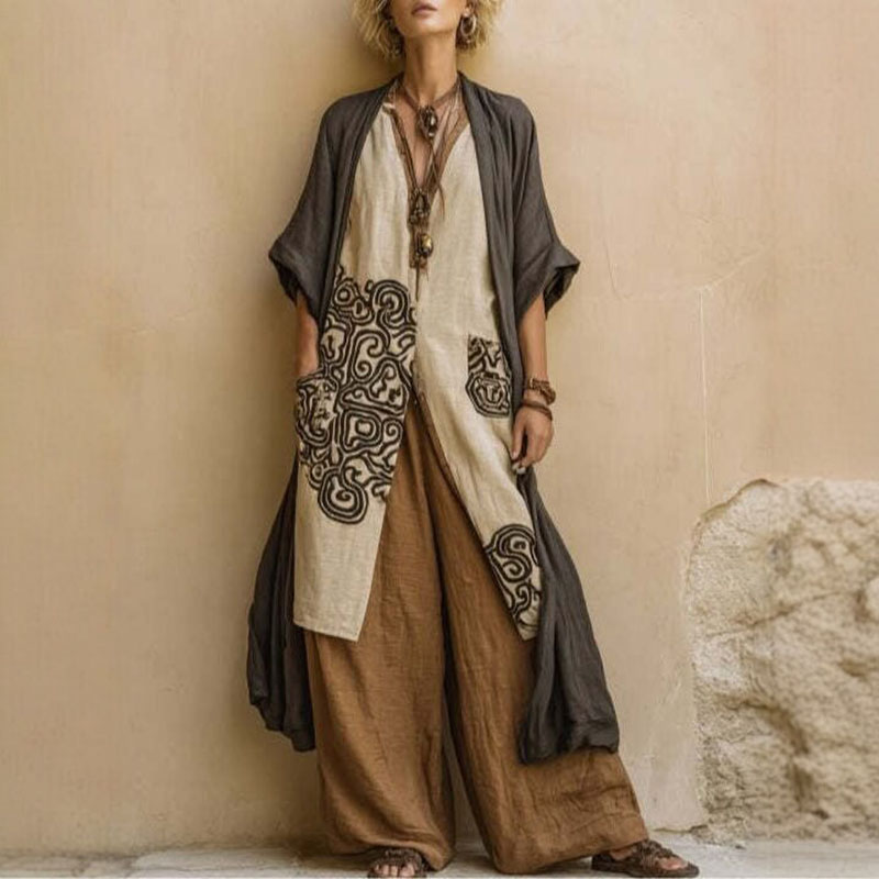 Boho Open Front Kimono Geometr – Embroidery Class recenzja i cena
