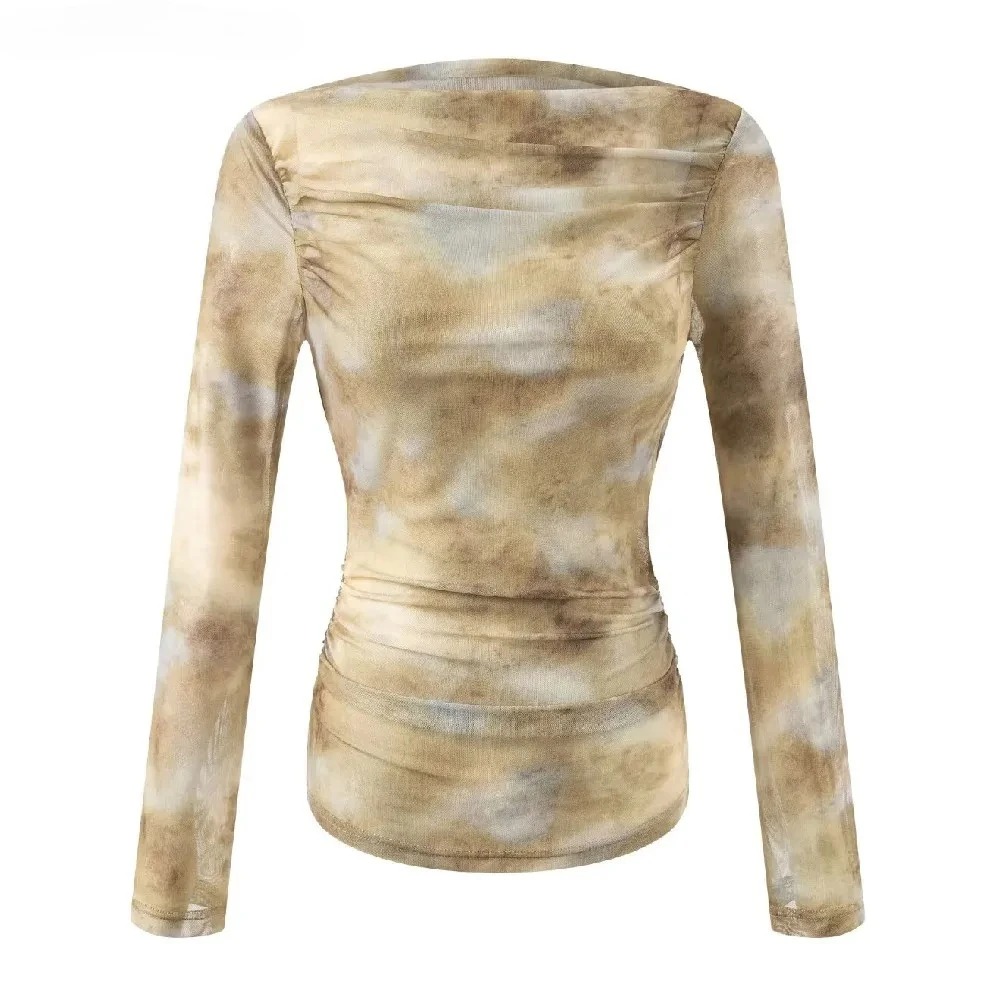 2025 Sexy Tie-Dye Print Ruched – Embroidery A recenzja i cena