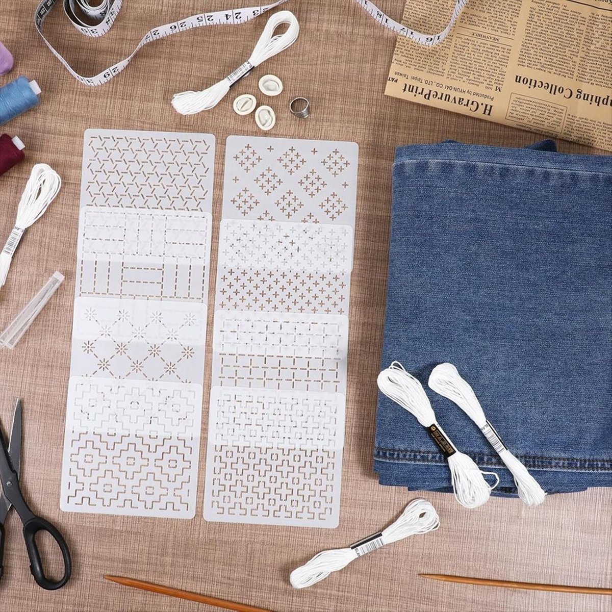 AT16 24Pcs Plastic -Stencil Ki – Embroidery X Pattern recenzja i cena