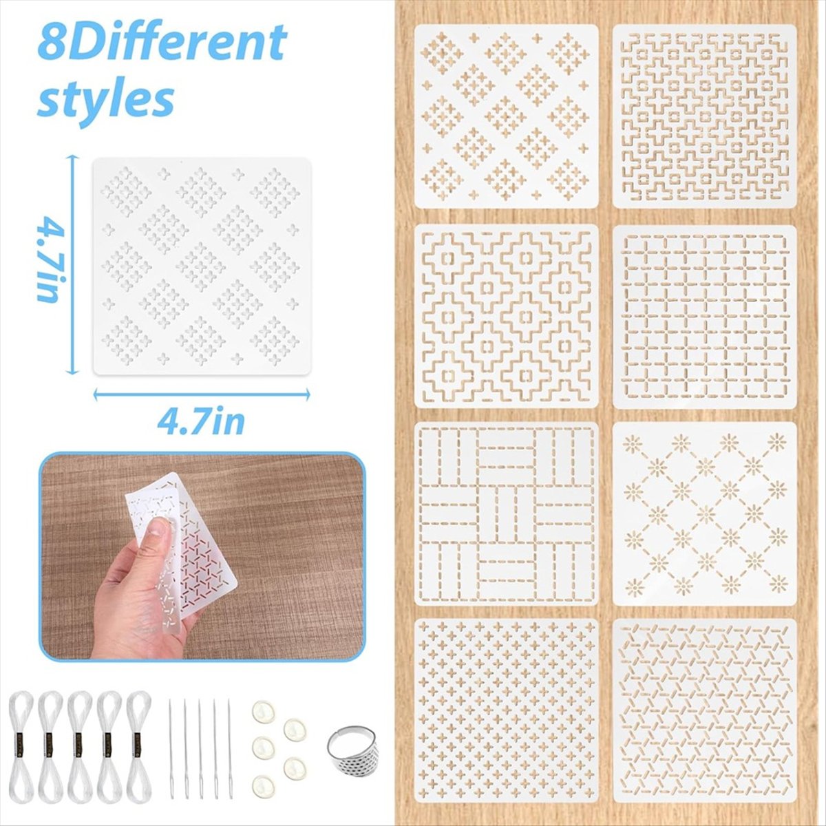 AT16 24Pcs Plastic -Stencil Ki – Embroidery X Pattern recenzja i cena