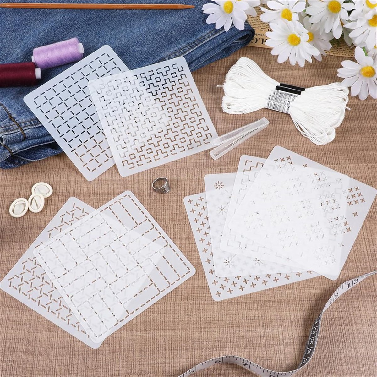 AT16 24Pcs Plastic -Stencil Ki – Embroidery X Pattern recenzja i cena