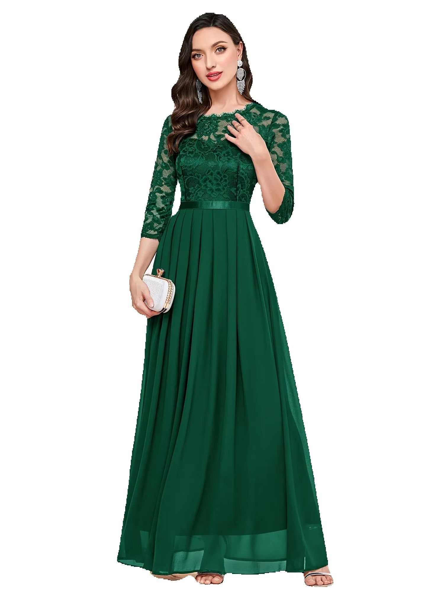 Elegant 3/4 Sleeve Lace Evenin – Embroidery Class recenzja i cena