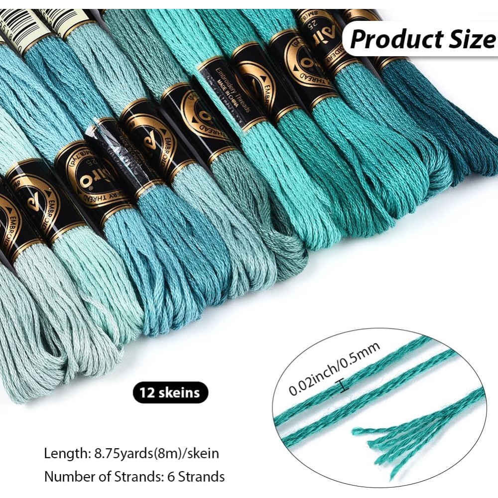 12 Skeins 6 Strands Green Embr – Embroidery Floss recenzja i cena