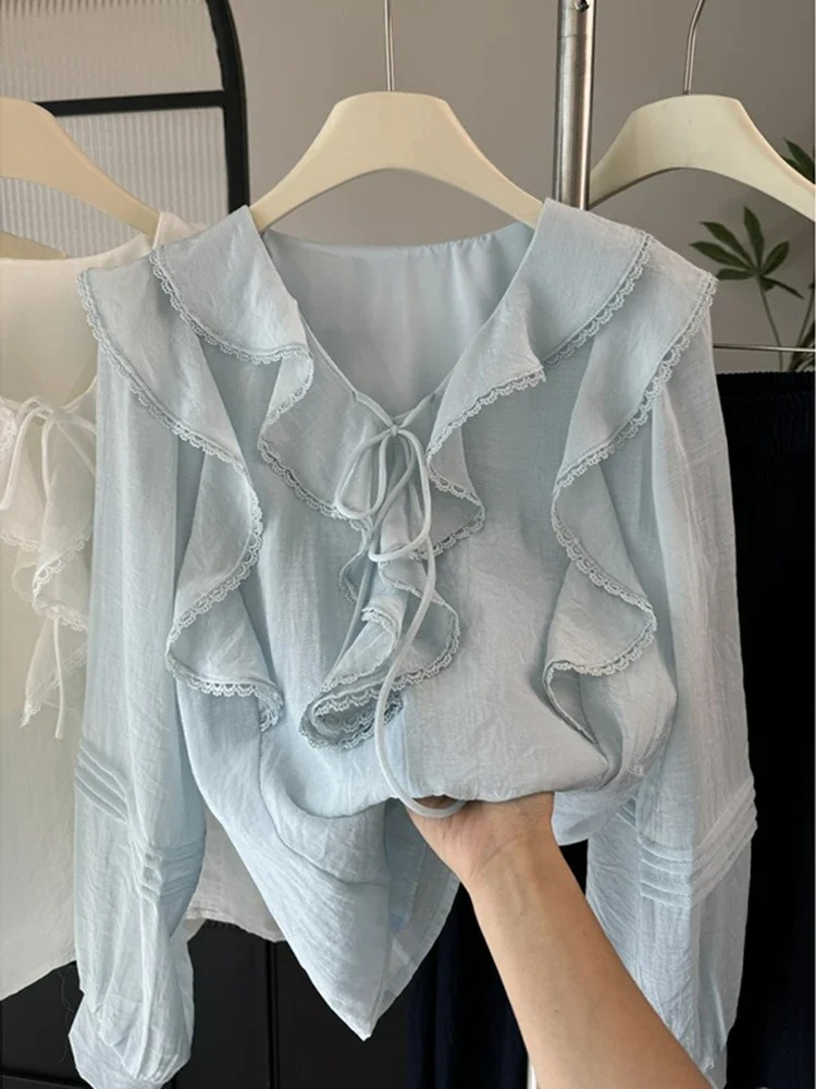 French V-Neck Chic Long Sleeve – Embroidery A recenzja i cena