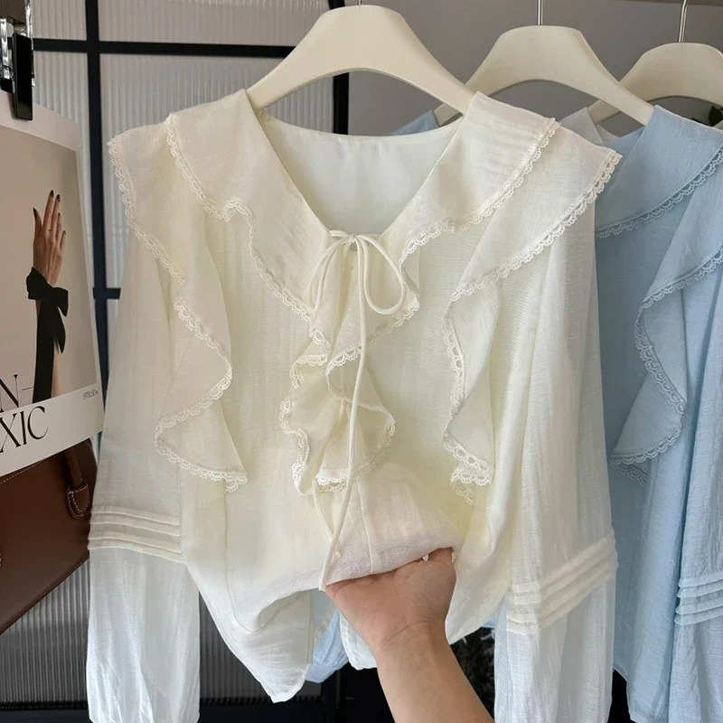 French V-Neck Chic Long Sleeve – Embroidery A recenzja i cena