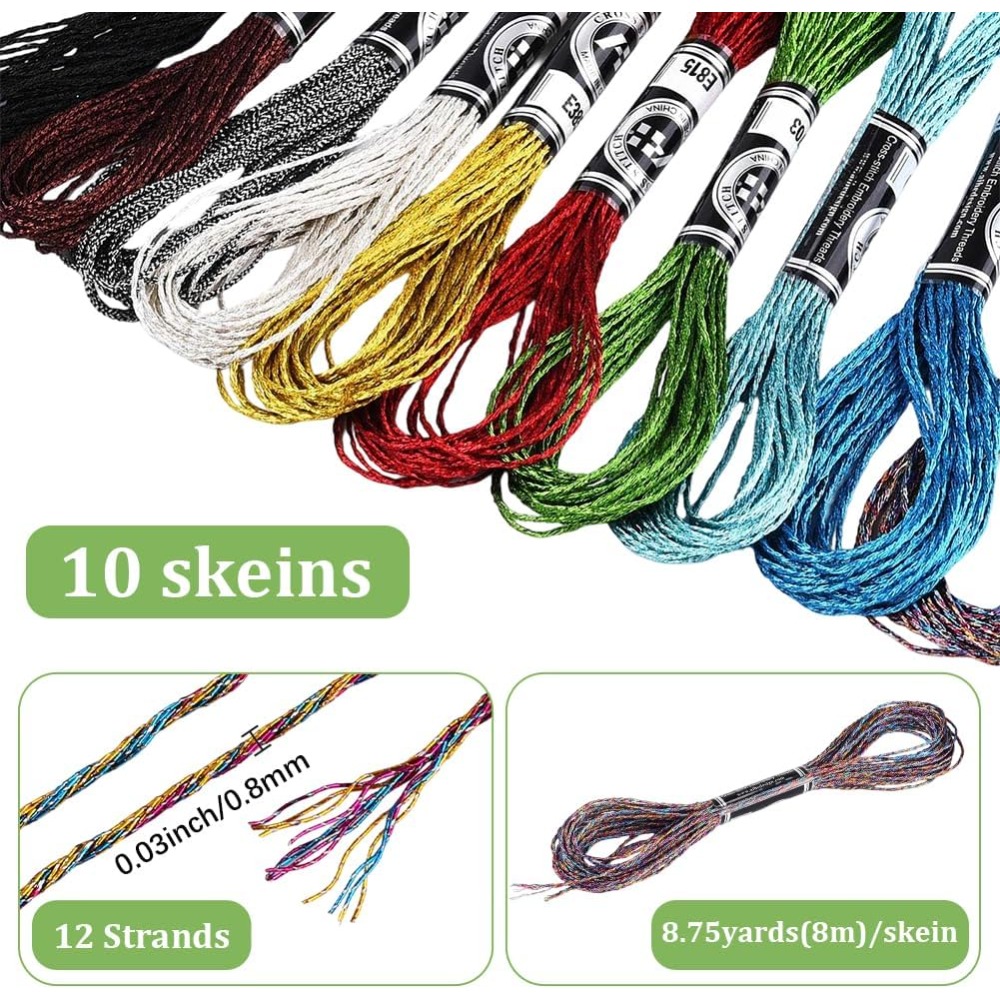 10 Skeins 10 Colors Metallic E – Embroidery Floss recenzja i cena