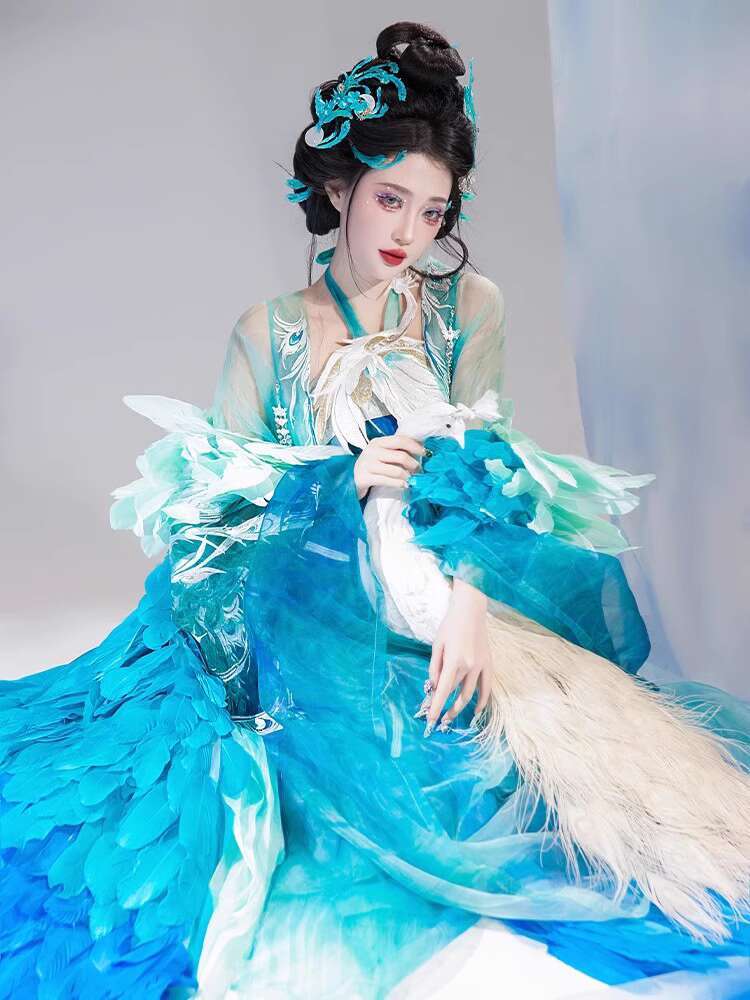 New Peacock Hanfu Womens fashi – Embroidery Skirt recenzja i cena