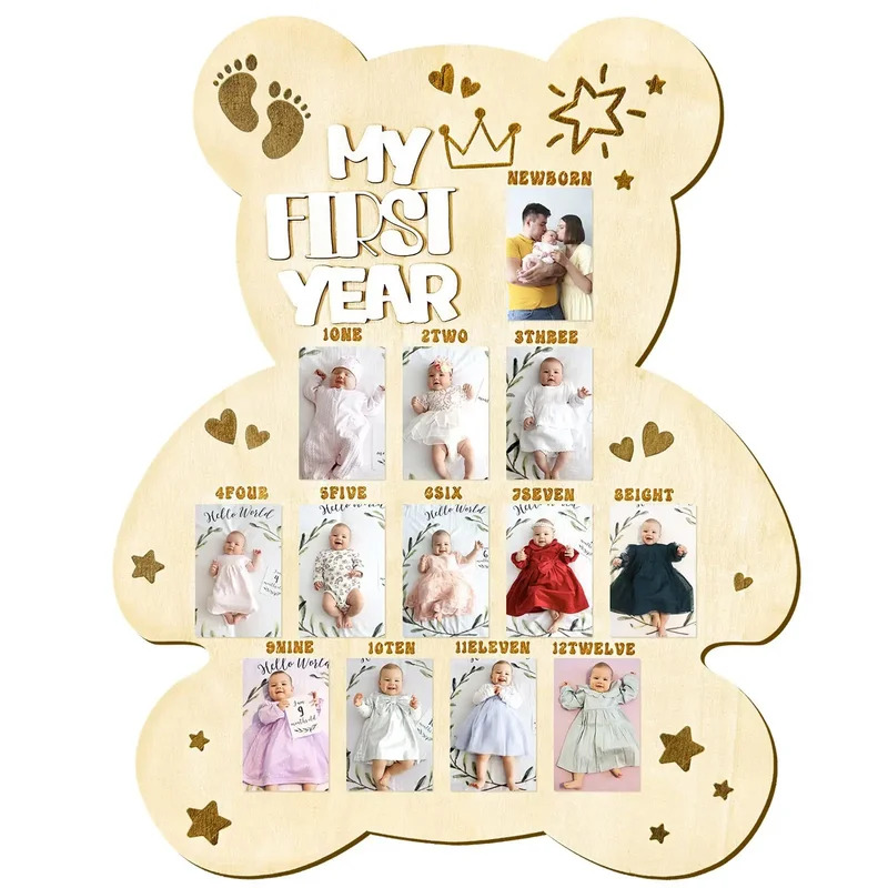 TEMIKIDS Newborn First Year of – Frame Display Wood recenzja i cena