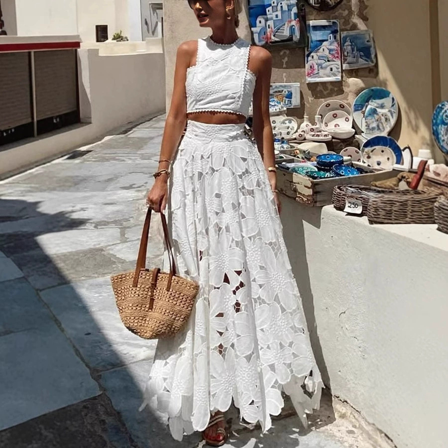 Women's White Floral Lace Embr – Embroidery Class recenzja i cena