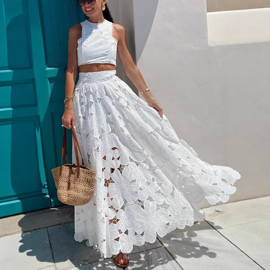 Women's White Floral Lace Embr – Embroidery Class recenzja i cena