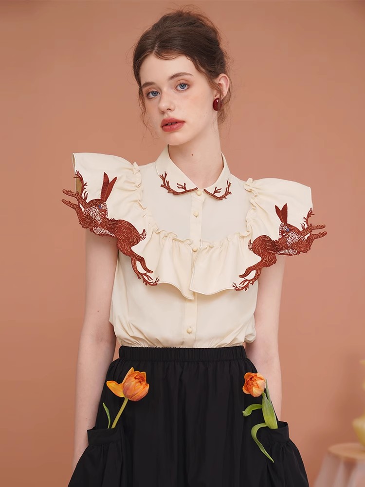 Rabbit Embroidered Shirt for W – Embroidery Rabbit recenzja i cena